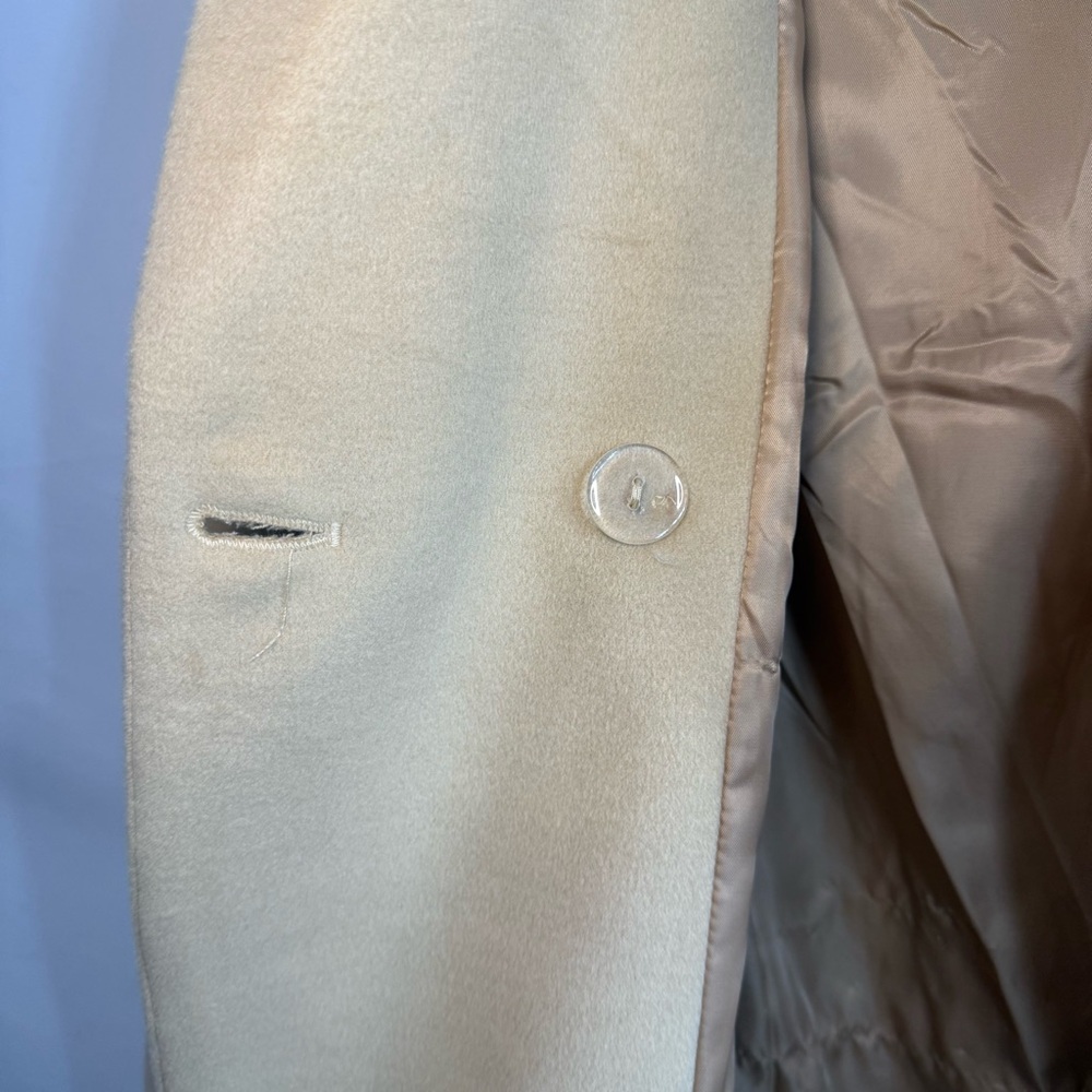 Lulus Harriet Long Double-Breasted Tan Coat, size XS - Picture 11 of 12